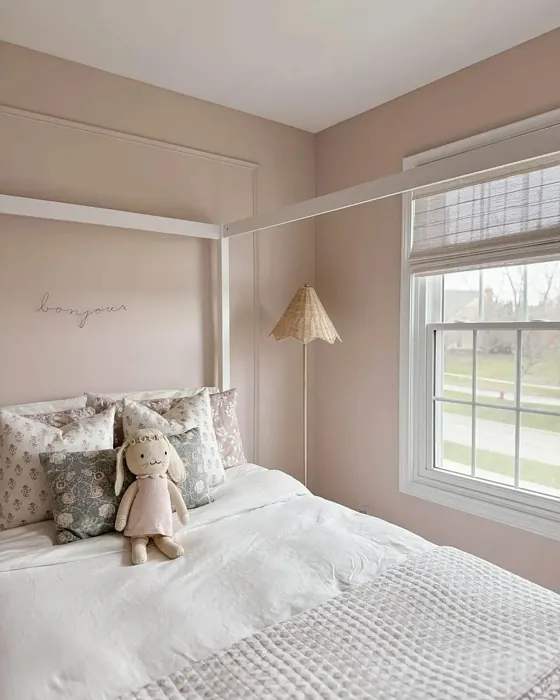 Sherwin Williams Abalone Shell bedroom interior