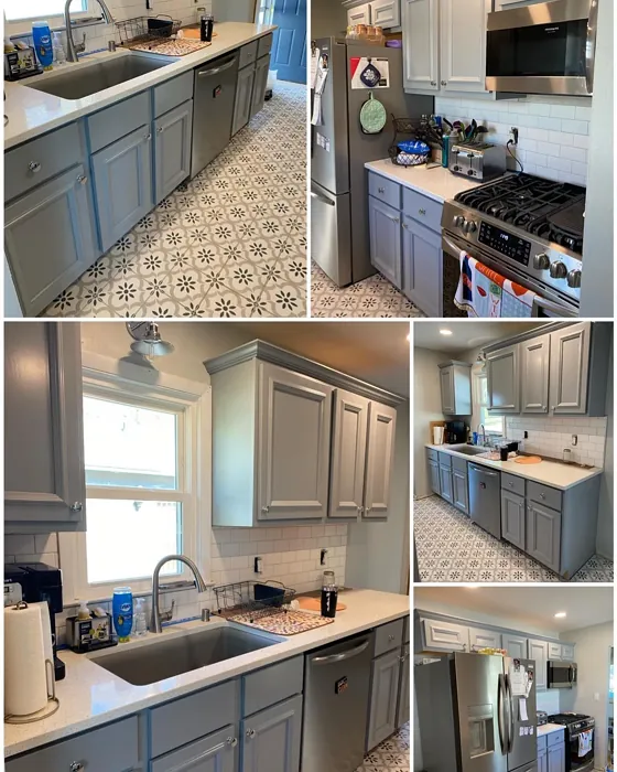 Sherwin Williams African Gray kitchen cabinets 