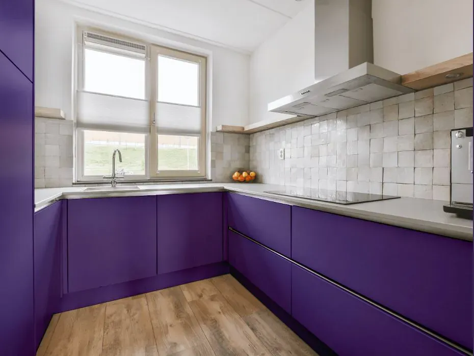 Sherwin Williams African Violet small kitchen cabinets