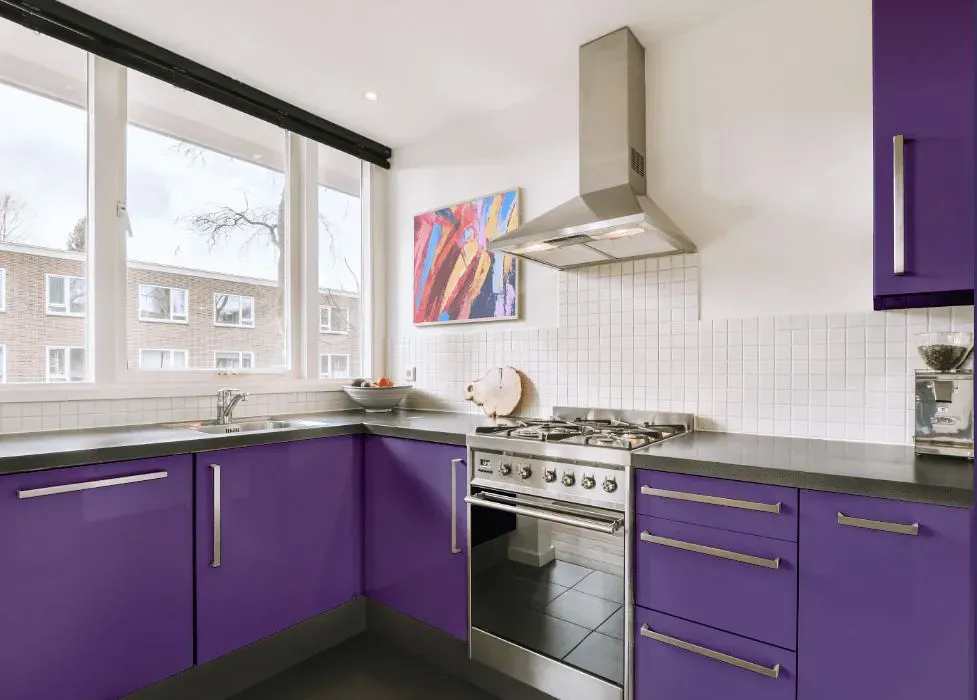Sherwin Williams African Violet kitchen cabinets