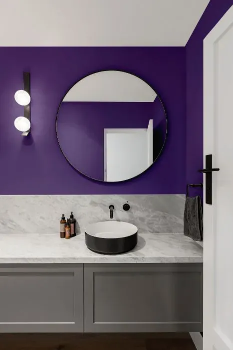 Sherwin Williams African Violet minimalist bathroom
