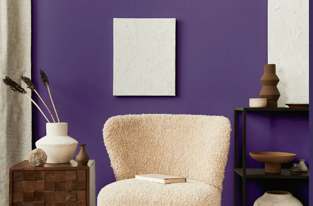 Sherwin Williams African Violet living room interior