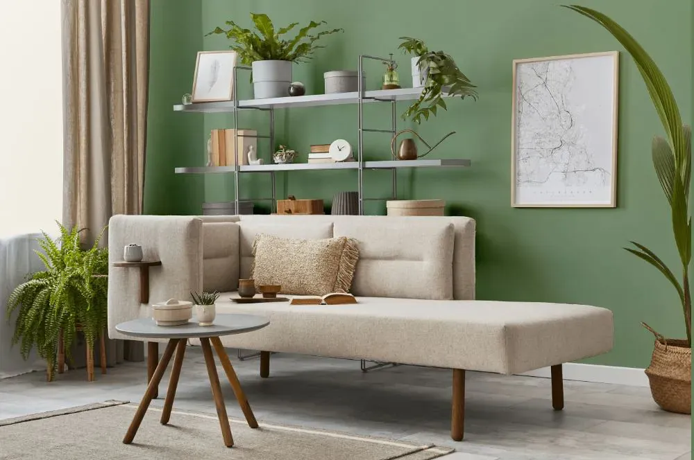 Sherwin Williams Agate Green living room