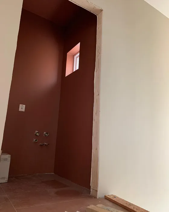 Jotun Amber Red bathroom makeover