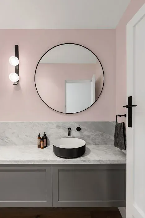 Sherwin Williams Amour Pink minimalist bathroom
