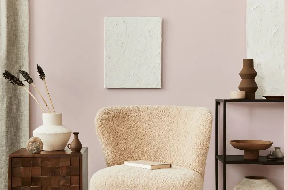 Sherwin Williams Amour Pink living room interior
