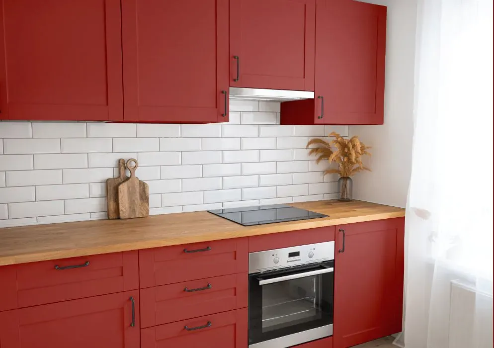 Sherwin Williams Antique Red kitchen cabinets