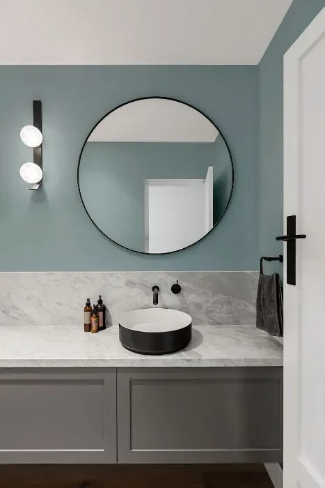 Sherwin Williams Aqua-Sphere minimalist bathroom