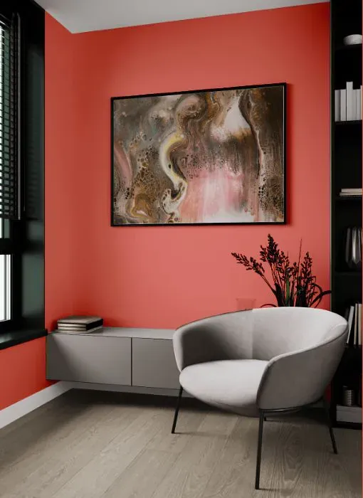 Sherwin Williams Ardent Coral living room