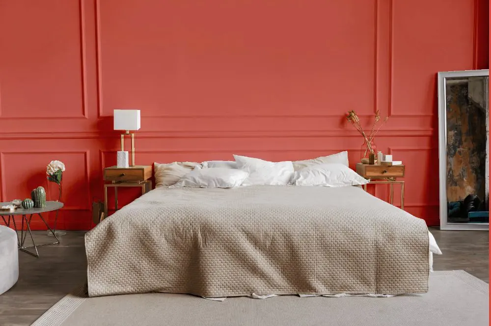 Sherwin Williams Ardent Coral bedroom