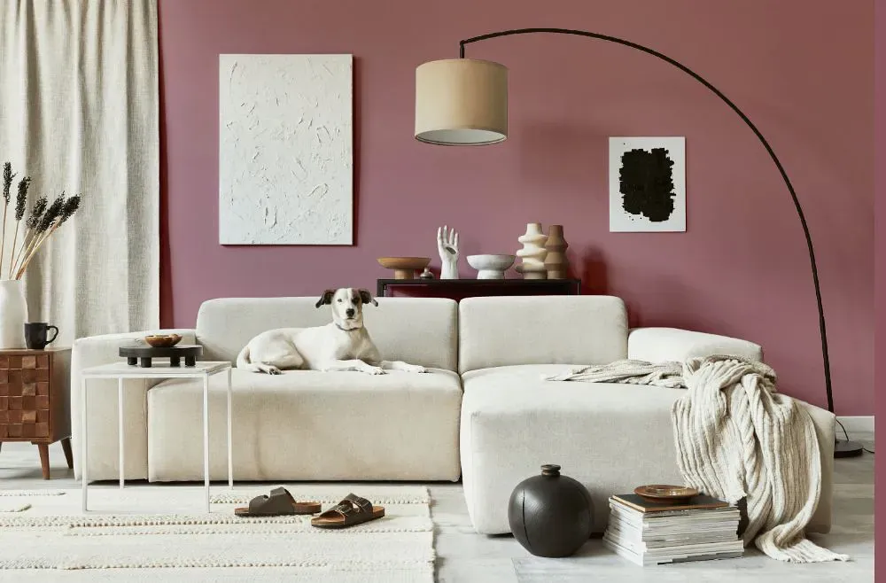Sherwin Williams Audrey's Blush cozy living room