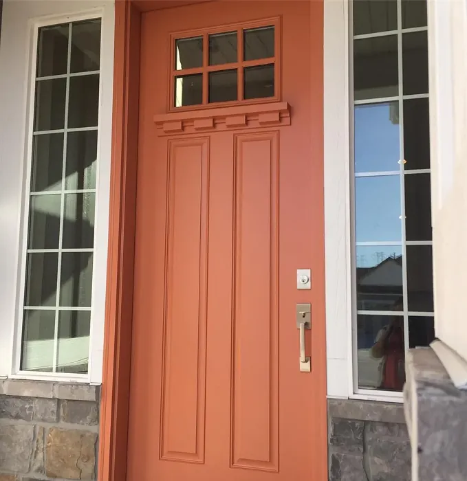 Sherwin Williams Baked Clay front door 