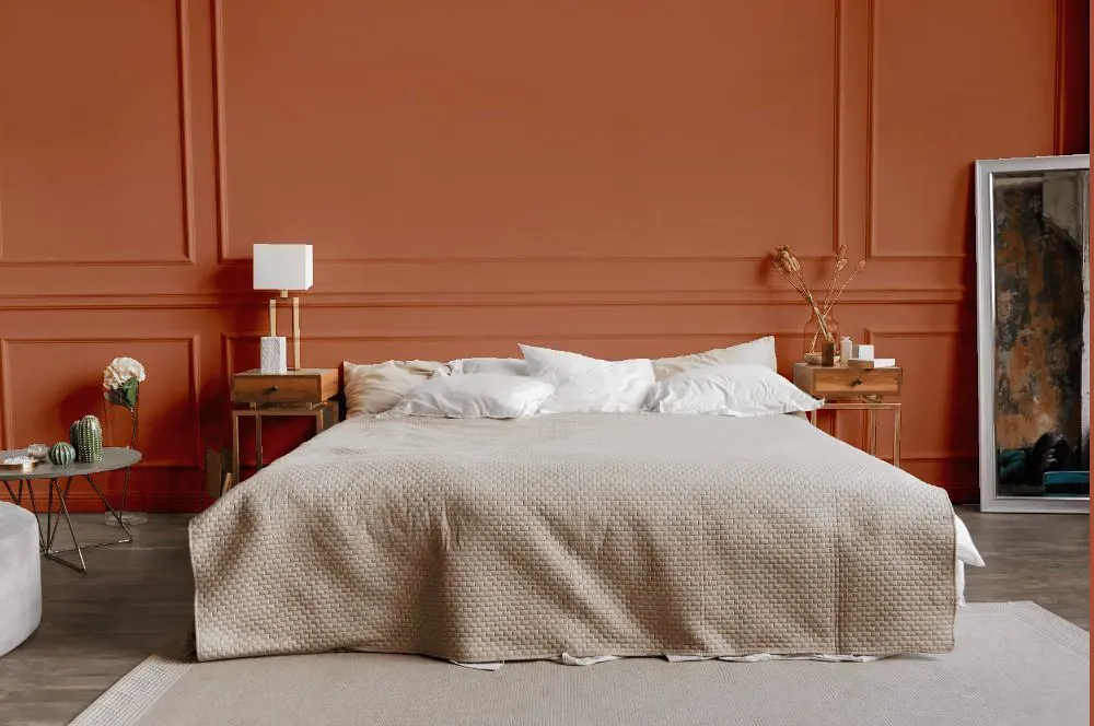 Sherwin Williams Baked Clay bedroom