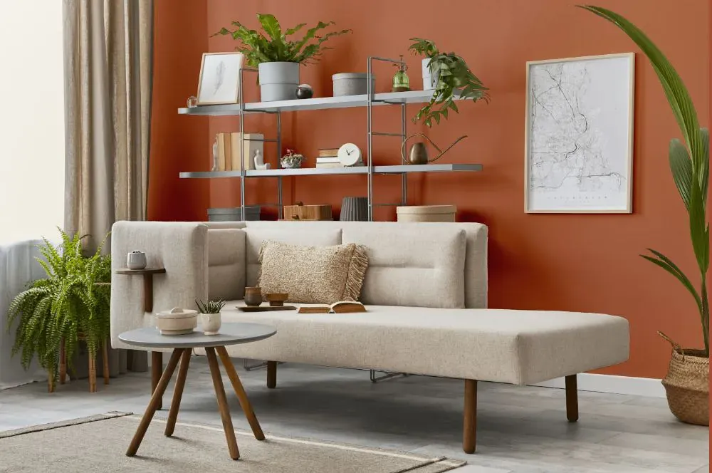 Sherwin Williams Baked Clay living room