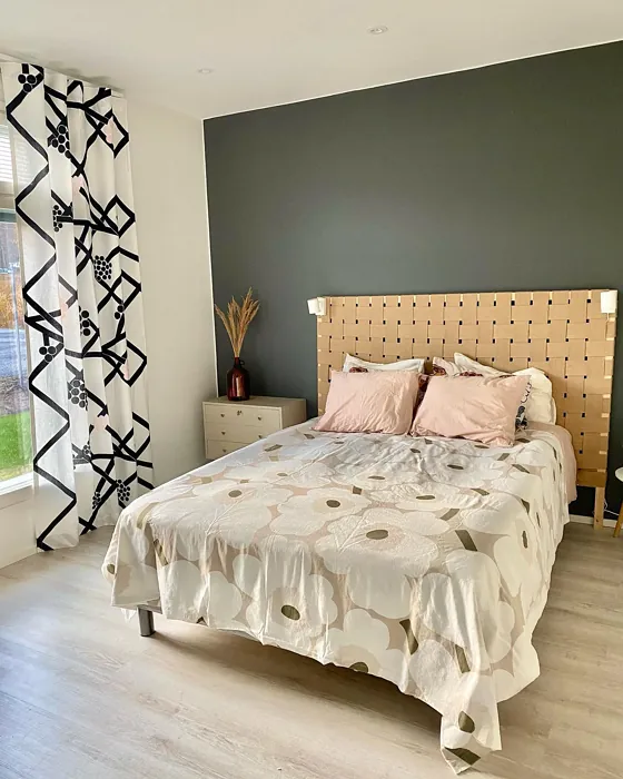 Tikkurila N499 boho bedroom accent wall 