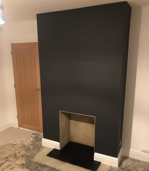 Dulux Basically Black living room fireplace 