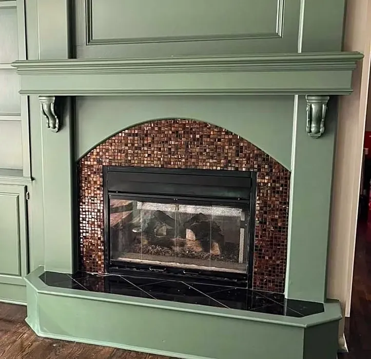 SW Basil living room fireplace paint