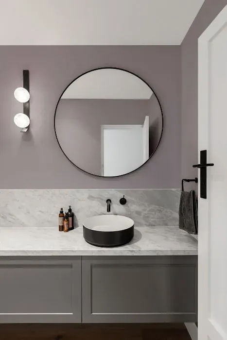 Sherwin Williams Beguiling Mauve minimalist bathroom