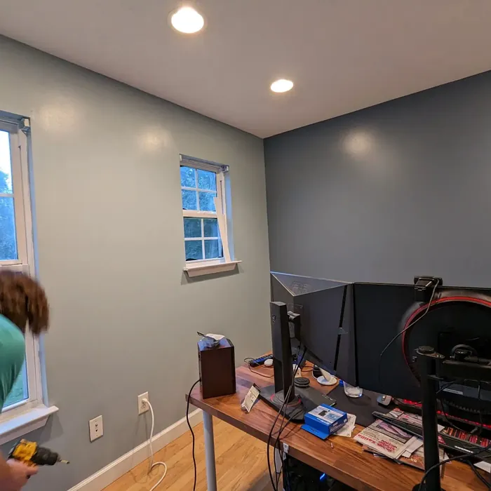 Behr Adirondack Blue home office interior