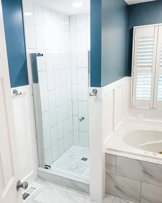 Behr Adirondack Blue bathroom paint review