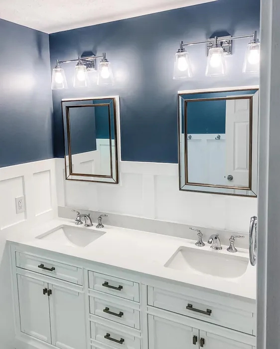 Behr Adirondack Blue bathroom paint