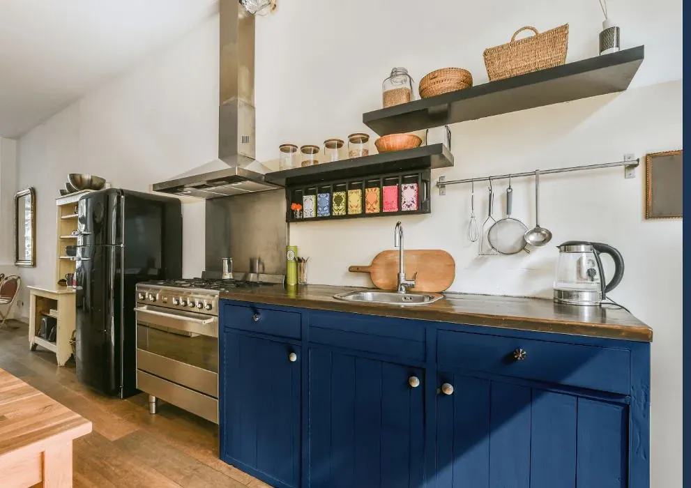 Behr Admiral Blue kitchen cabinets