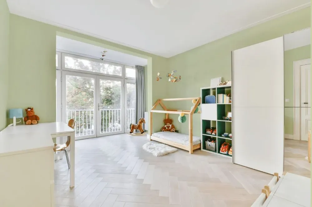 Behr Airy Green kidsroom interior, children's room