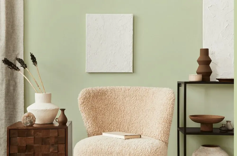 Behr Airy Green living room interior