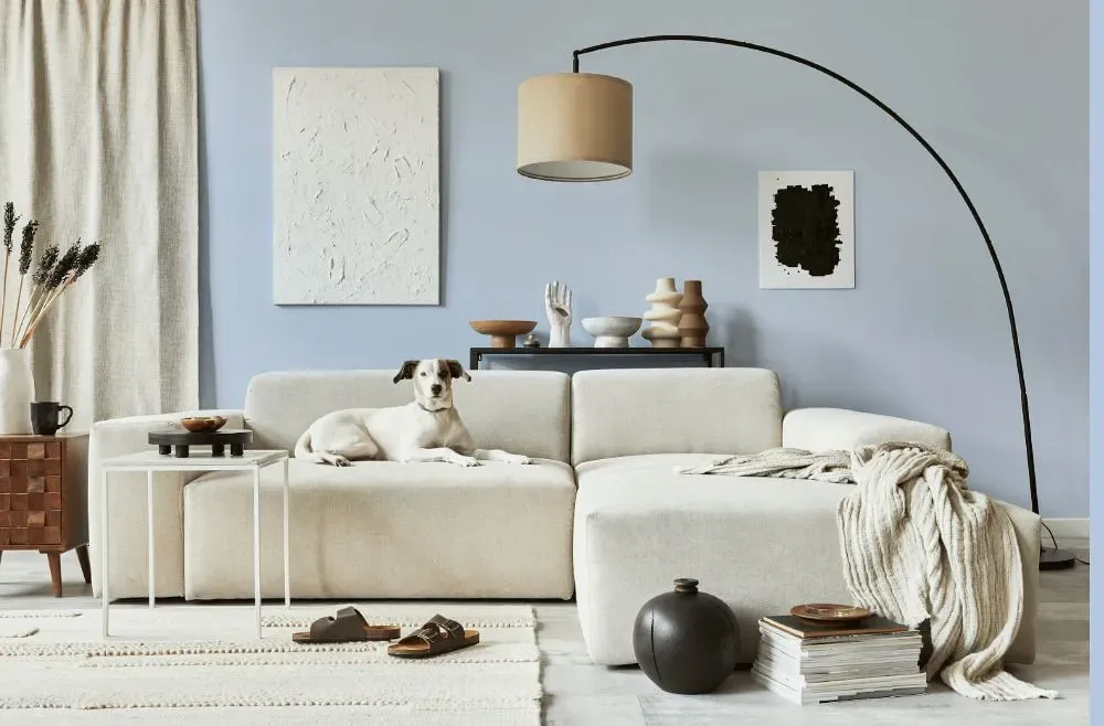 Behr Angelic Blue cozy living room