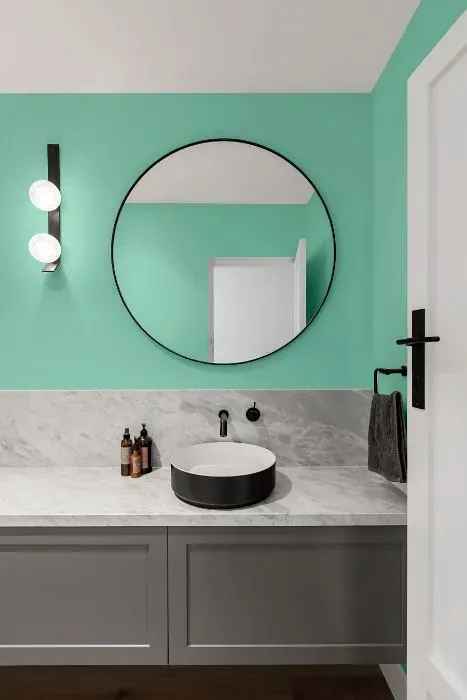 Behr Aqua Wish minimalist bathroom