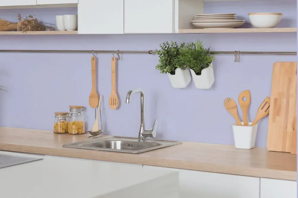 Behr Artistic Violet kitchen backsplash