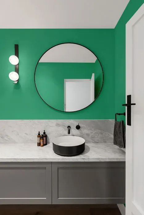 Behr Aruba Green minimalist bathroom