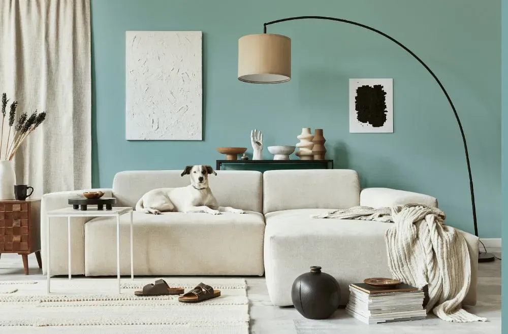 Behr Aspiring Blue cozy living room