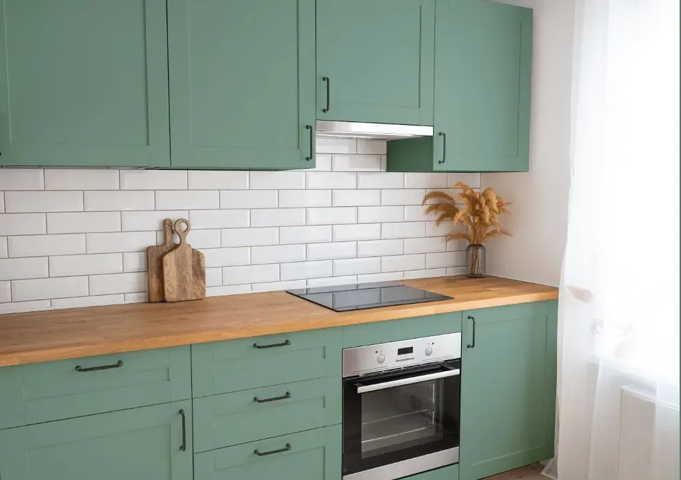 Behr Australian Jade kitchen cabinets