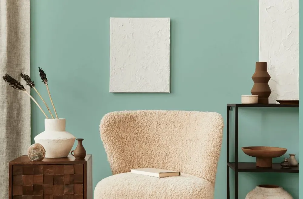 Behr Baby Aqua living room interior