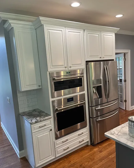 Behr Bakery Box kitchen cabinets color