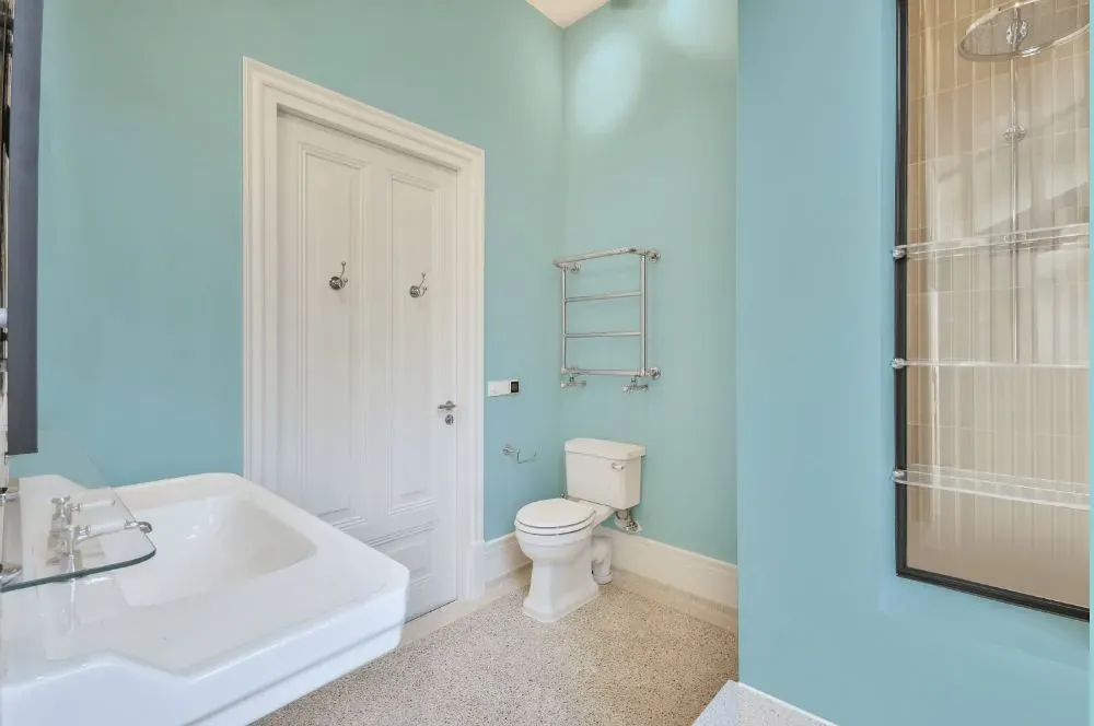 Behr Basin Blue bathroom