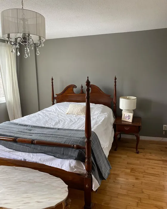 Behr Battleship Gray bedroom interior