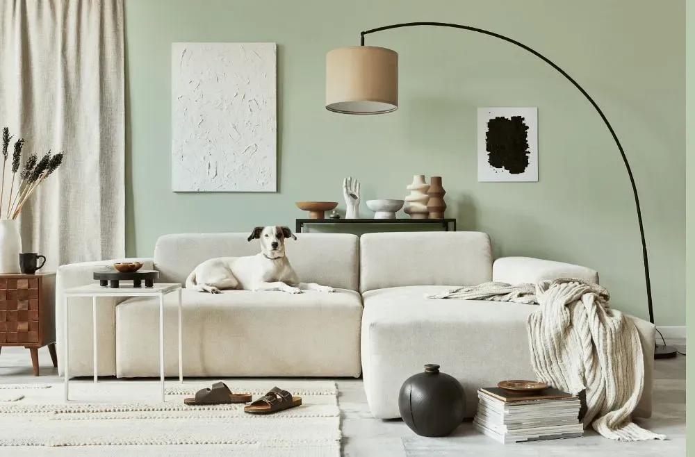 Behr Bayberry Frost cozy living room