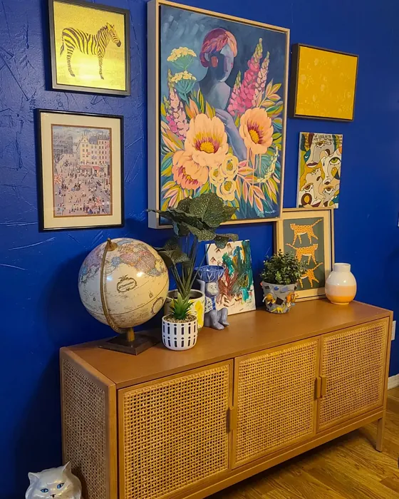 Behr Beacon Blue boho living room color paint