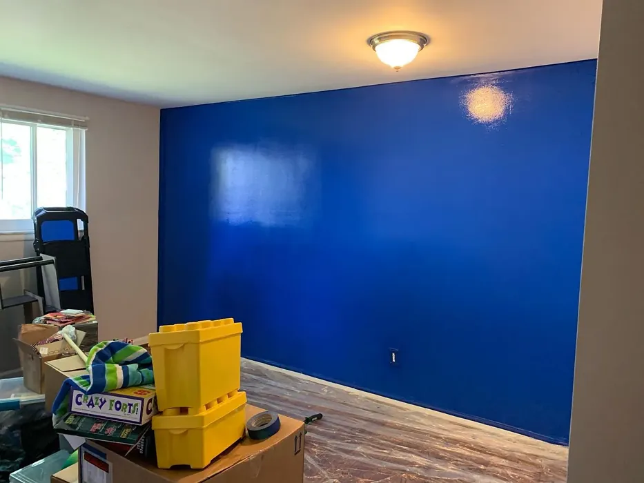 Behr Beacon Blue eclectic accent wall color