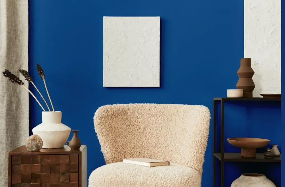 Behr Beacon Blue living room interior