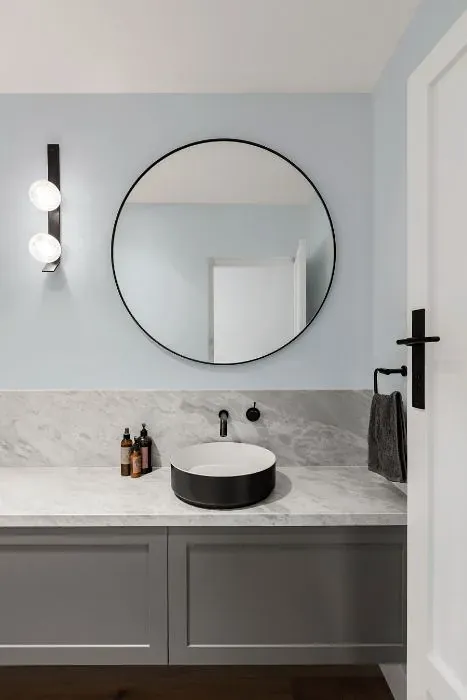 Behr Bellflower Blue minimalist bathroom