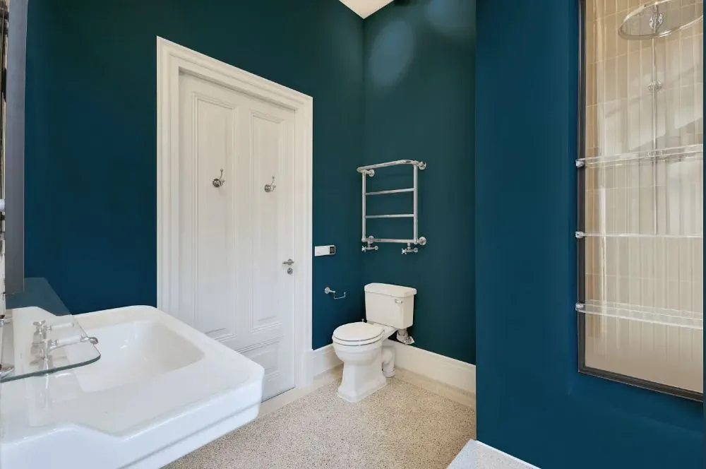 Behr Bermudan Blue bathroom