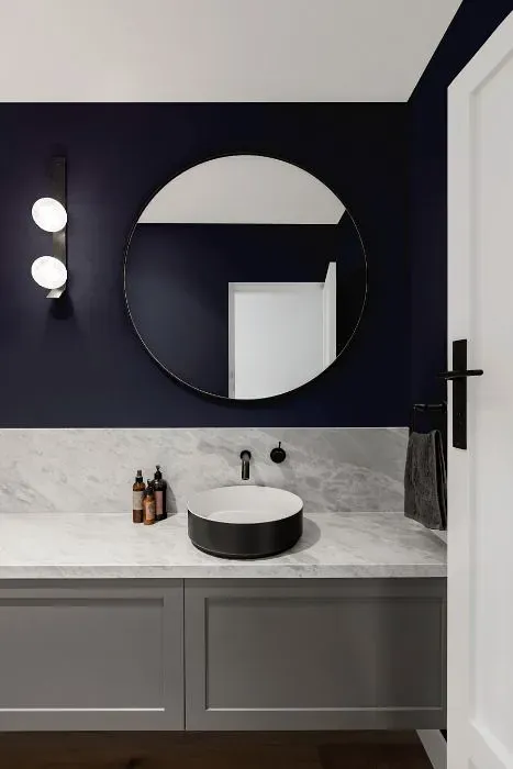Behr Black Sapphire minimalist bathroom