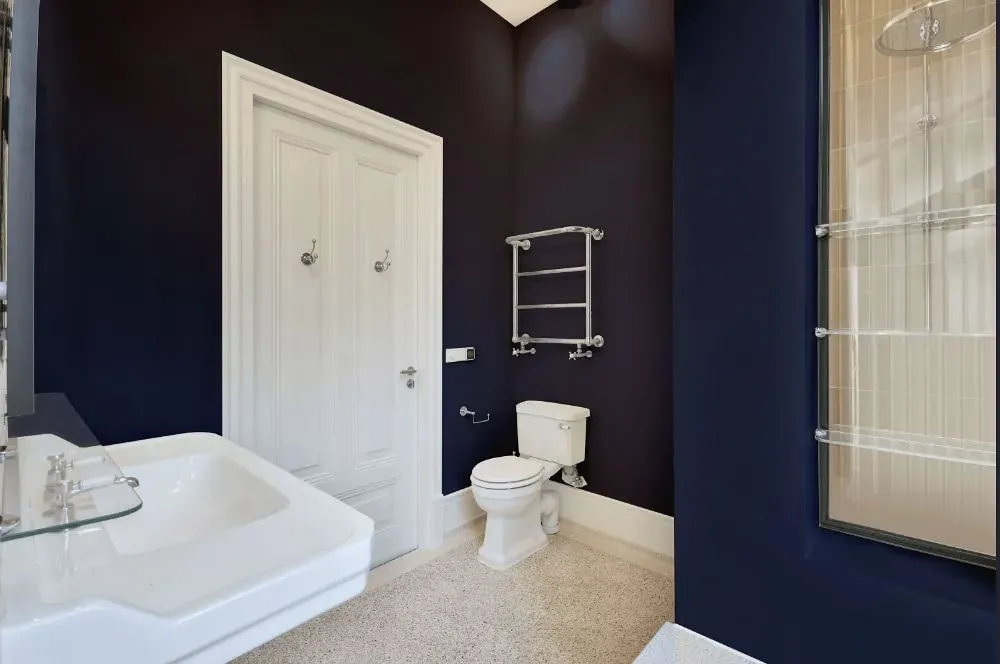 Behr Black Sapphire bathroom