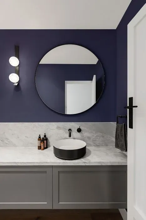 Behr Blue Blood minimalist bathroom