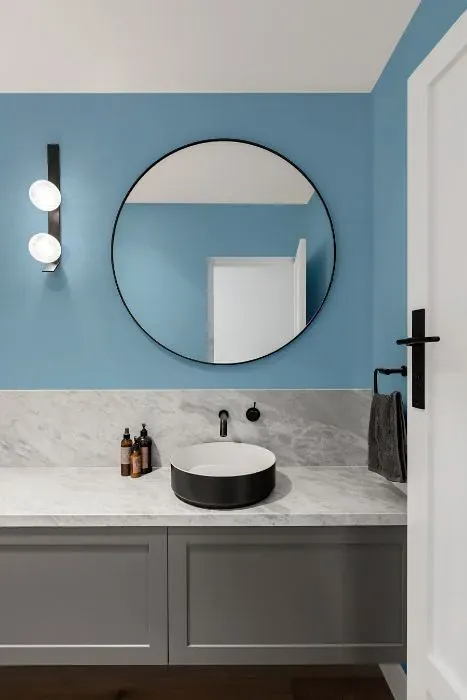 Behr Blue Chalk minimalist bathroom