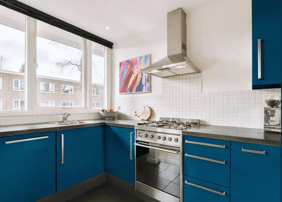 Behr Blue Edge kitchen cabinets