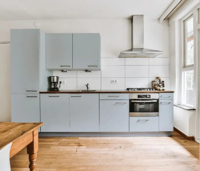 Behr Blue Gossamer kitchen cabinets
